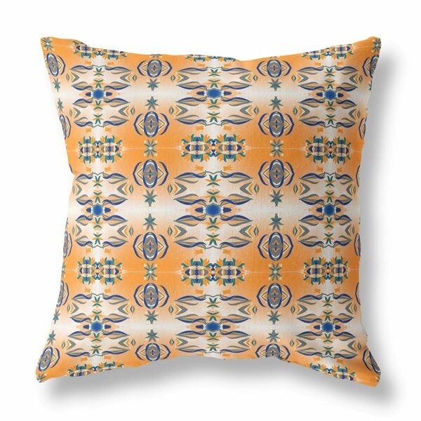 Palacedesigns 26 in. Patterned Indoor & Outdoor Zippered Throw Pillow Orange & Gray PA3671325